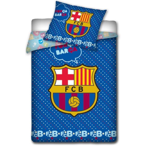 Detské bavlnené obliečky do postieľky FC Barcelona, 100 x 130 cm, 40 x 60 cm
