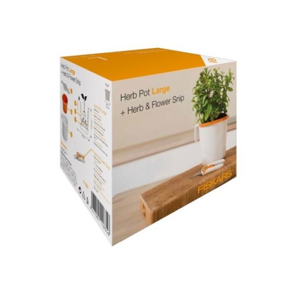 Fiskars set kvetináč na bylinky, nožnice, 9 cm