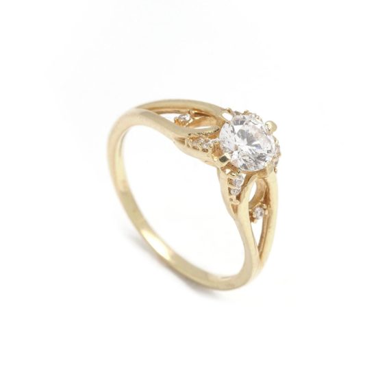 Zásnubný prstienok - prstienok k výročiu svadby - prstienok pri narodení dieťatka - Zlatý zásnubný prsteň ALMOND 2PZ00096