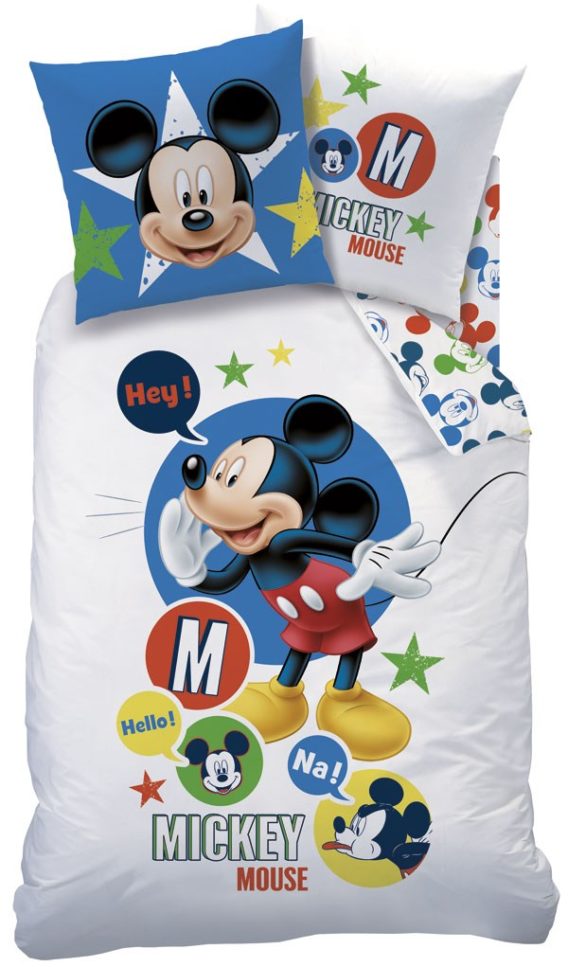 CTI Detské bavlnené obliečky Mickey Mouse Expression, 140 x 200 cm, 70 x 90 cm