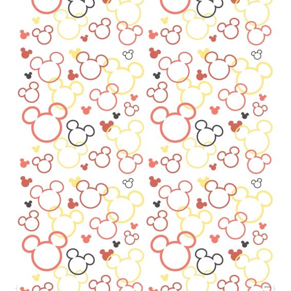 Detská fototapeta Mickey a Minnie červená, 53 x 1005 cm