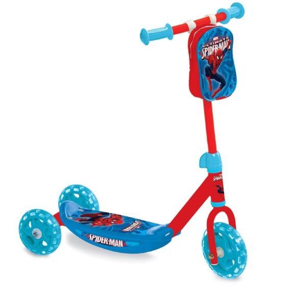 Detská kolobežka s 3 kolieskami Spiderman, modrá