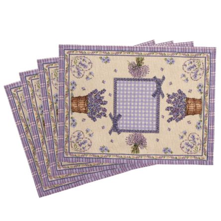 Levanduľový darček - Prestieranie Levanduľa s mašľou, 33 x 48 cm, sada 4 ks - darček pre ženu