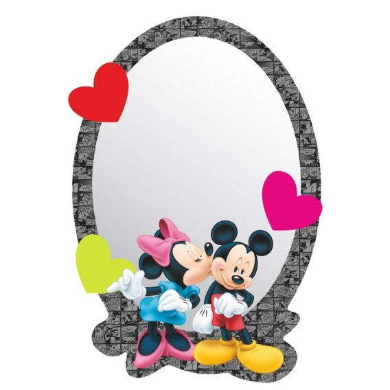 Samolepiace detské zrkadlo Mickey & Minnie, 15 x 21,5 cm
