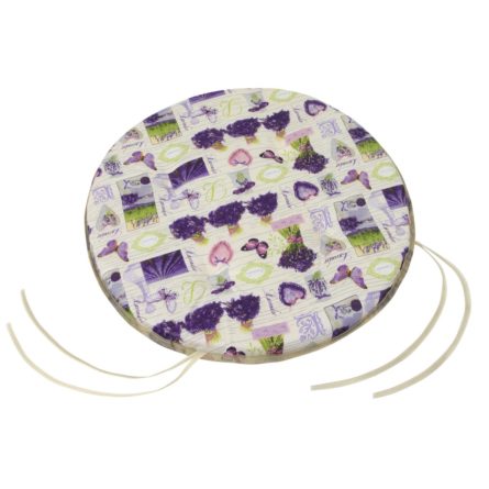 Levanduľový darček - Sedák Gita hladký okrúhly Provence - Levanduľa v kytici, 40 cm - darček pre ženu