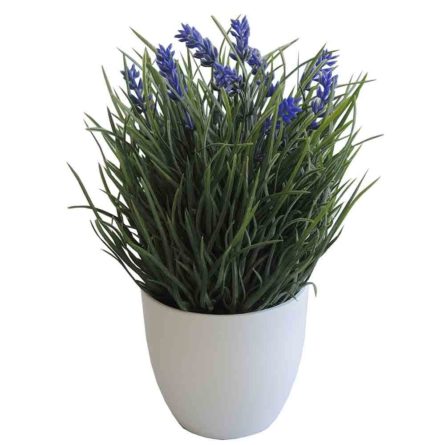 Levanduľový darček - Stardeco Umelá Levanduľa v kvetináči, pr. 15 cm - darček pre ženu