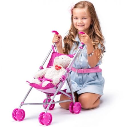 Kočíky pre bábiky -  vytúžený darček pre malé dievčatko - WOODY - Športový kočík pre bábiky s jednorožcom
